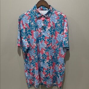 Vineyard Vines OTG Santaky Floral Men's Polo size L